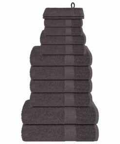 vidaXL 12-delige Handdoekenset FROGN 360 g/m² antraciet