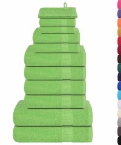 vidaXL 12-delige Handdoekenset FROGN 360 g/m² appelgroen