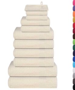 vidaXL 12-delige Handdoekenset FROGN 360 g/m² crème