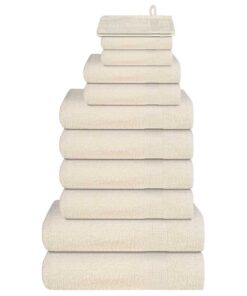 vidaXL 12-delige Handdoekenset FROGN 360 g/m² crème