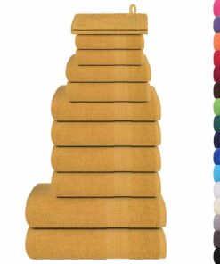 vidaXL 12-delige Handdoekenset FROGN 360 g/m² goud
