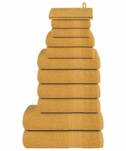 vidaXL 12-delige Handdoekenset FROGN 360 g/m² goud