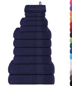 vidaXL 12-delige Handdoekenset FROGN 360 g/m² marineblauw