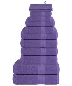 vidaXL 12-delige Handdoekenset FROGN 360 g/m² paars
