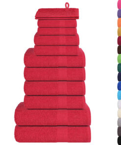 vidaXL 12-delige Handdoekenset FROGN 360 g/m² rood