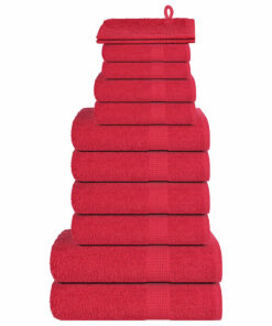 vidaXL 12-delige Handdoekenset FROGN 360 g/m² rood