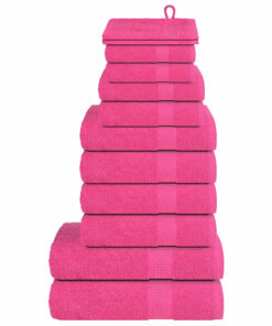 vidaXL 12-delige Handdoekenset FROGN 360 g/m² roze