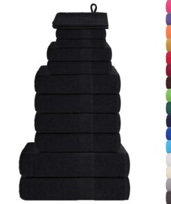 vidaXL 12-delige Handdoekenset FROGN 360 g/m² zwart