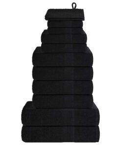 vidaXL 12-delige Handdoekenset FROGN 360 g/m² zwart