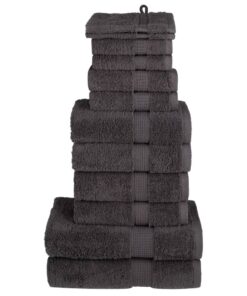 vidaXL 12-delige Handdoekenset SOLUND 600 g/m² antracietkleurig