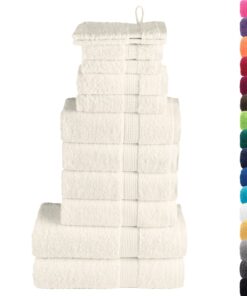 vidaXL 12-delige Handdoekenset SOLUND 600 g/m² crèmekleurig