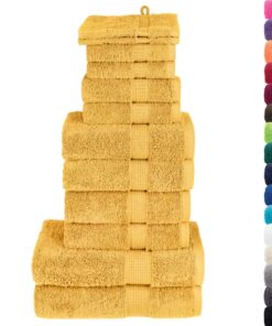 vidaXL 12-delige Handdoekenset SOLUND 600 g/m² goudkleurig