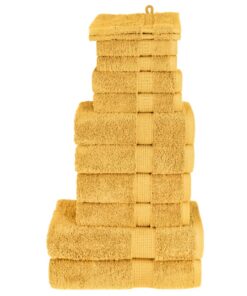 vidaXL 12-delige Handdoekenset SOLUND 600 g/m² goudkleurig