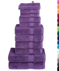 vidaXL 12-delige Handdoekenset SOLUND 600 g/m² paars