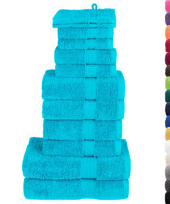 vidaXL 12-delige Handdoekenset SOLUND 600 g/m² turquoise