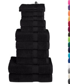 vidaXL 12-delige Handdoekenset SOLUND 600 g/m² zwart