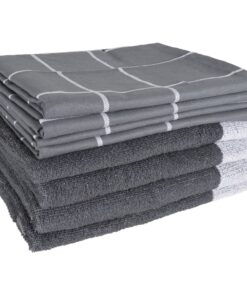 vidaXL 12-delige Keukendoekenset katoen grijs