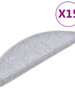 vidaXL 15 st Trapmatten 56x17x3 cm lichtgrijs