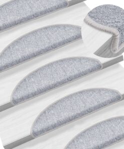 vidaXL 15 st Trapmatten 56x17x3 cm lichtgrijs