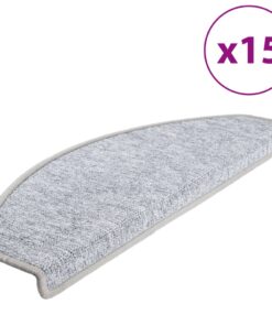 vidaXL 15 st Trapmatten 65x24x4 cm lichtgrijs