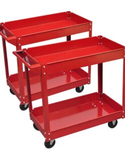 vidaXL 2 st Gereedschapstrolley met 2 schappen 100 kg