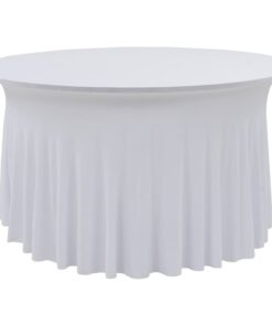 vidaXL 2 st Tafelhoezen stretch met rok 150x74 cm wit