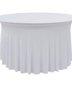 vidaXL 2 st Tafelhoezen stretch met rok 180x74 cm wit