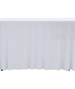 vidaXL 2 st Tafelhoezen stretch met rok 183x76x74 cm wit