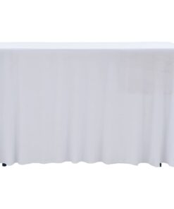 vidaXL 2 st Tafelhoezen stretch met rok 243x76x74 cm wit