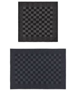 vidaXL 20-delige Keukendoekenset katoen zwart en grijs