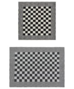 vidaXL 20-delige Keukendoekenset katoen zwart en wit