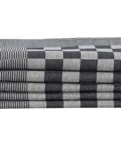 vidaXL 20-delige Keukendoekenset katoen zwart en wit