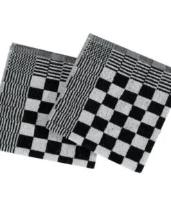 vidaXL 20-delige Keukendoekenset katoen zwart en wit