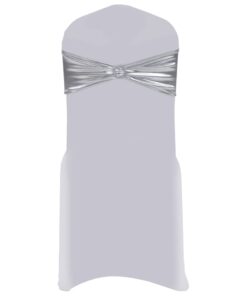 vidaXL 25 st Stoellint met diamant stretch zilver