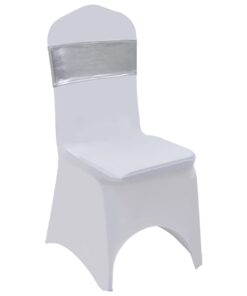 vidaXL 25 st Stoellint met diamant stretch zilver