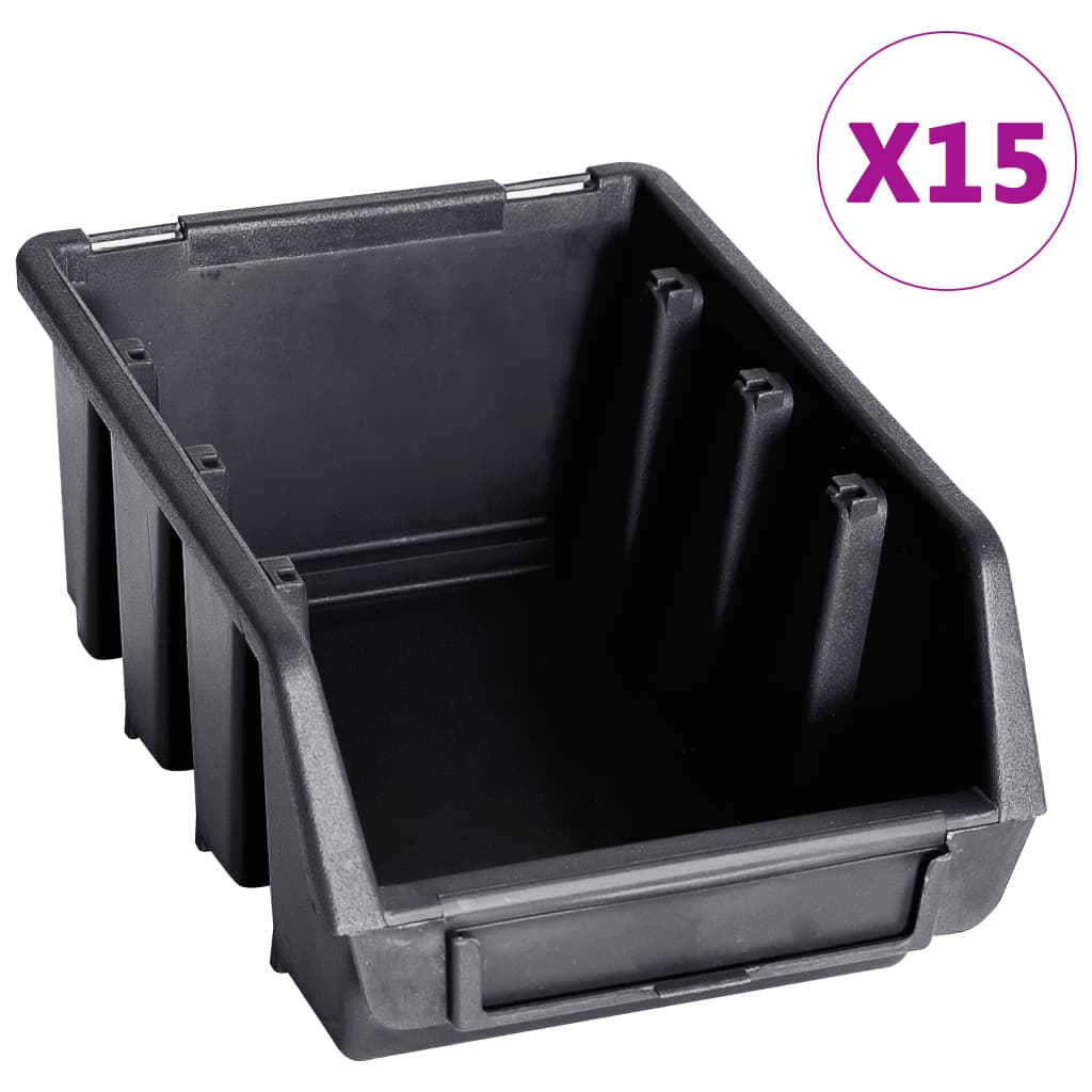 vidaXL 29-delige Opslagbakkenset met wandpanelen rood en zwart - Afbeelding 3