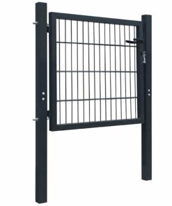 vidaXL 2D Hekpoort (Enkel) Antracietgrijs 100x80 cm