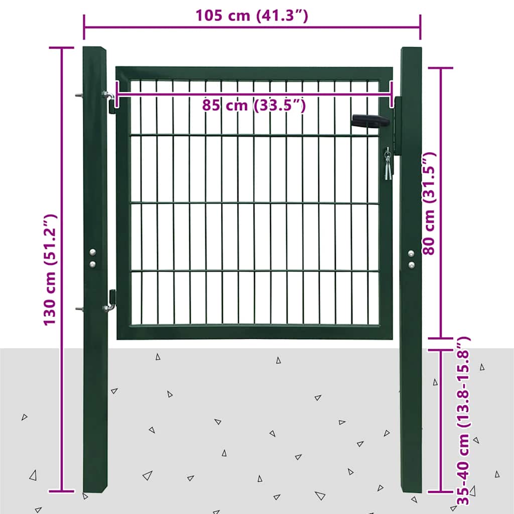 vidaXL 2D Hekpoort (Enkel) Groen 100x80 cm - Image 6