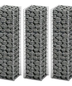 vidaXL 3-delige Schanskorfset 25x25x100 cm gegalvaniseerd draad