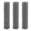 vidaXL 3-delige Schanskorfset 25x25x150 cm gegalvaniseerd draad
