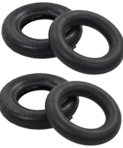 vidaXL 4-delige Kruiwagenbanden- en binnenbandenset 3.50-8 4PR rubber