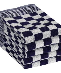 vidaXL 50-delige Keukendoekenset katoen blauw en wit