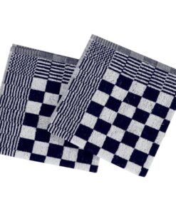 vidaXL 50-delige Keukendoekenset katoen blauw en wit