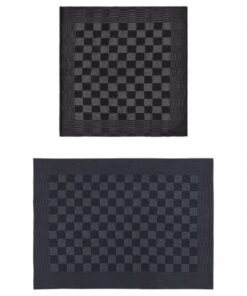 vidaXL 50-delige Keukendoekenset katoen zwart en grijs