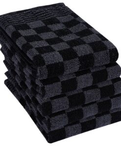 vidaXL 50-delige Keukendoekenset katoen zwart en grijs