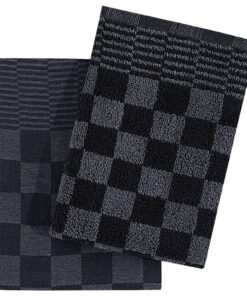 vidaXL 50-delige Keukendoekenset katoen zwart en grijs