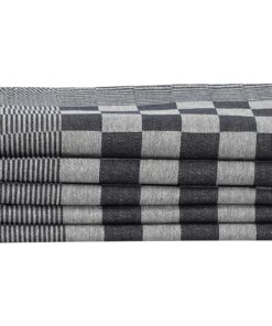 vidaXL 50-delige Keukendoekenset katoen zwart en wit