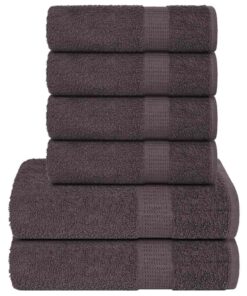 vidaXL 6-delige Handdoekenset FROGN 360 g/m² antraciet