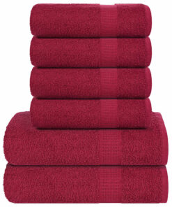 vidaXL 6-delige Handdoekenset FROGN 360 g/m² bordeaux