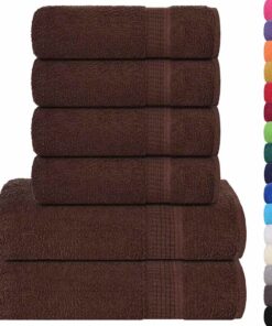 vidaXL 6-delige Handdoekenset FROGN 360 g/m² bruin